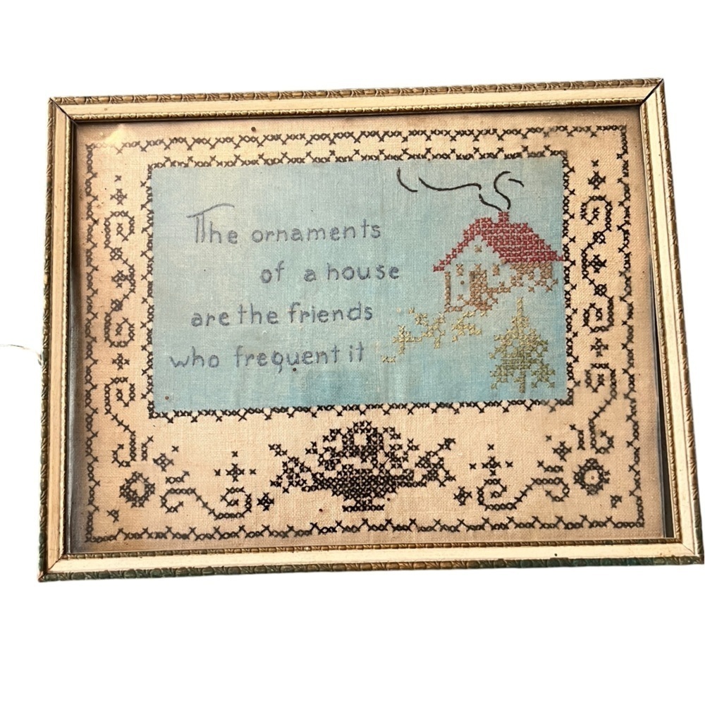 Vintage Embroidered Picture